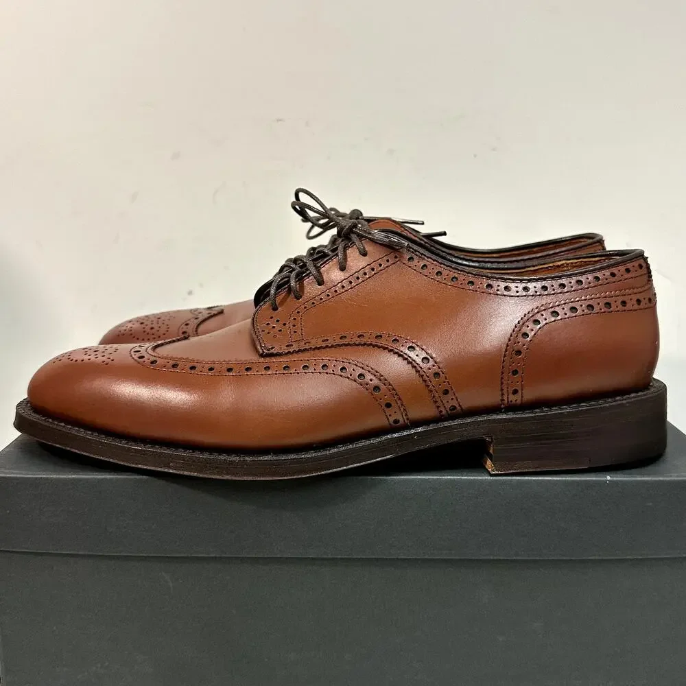 NIB RARE Alden 966 Short Wing Blucher Burnished Tan Calf Derby Made in USA 9 D